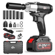 독일 YUON 21V 고출력 충전 임팩드릴 전동 임팩렌치 임팩트 드라이버 300토크 고급팩 3.0Ah 배터리 2개, 1개