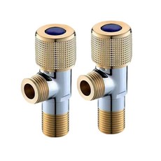 1/2 황동 앵글 밸브 스톱 콕 폭발 방지 누수 녹 욕실 싱크대 주방용 물꼭지 차단, 03 1 blue and 1 blue