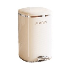 JUMIN 輕奢 大容量密封防臭 內外雙桶家用 簡約時尚, 腳踏垃圾桶（電鍍奶油白20L）超取限1個