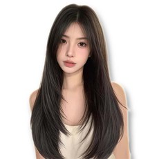 하이유니 [허리기장] 클라라 레이어드 롱 스트레이트 통가발 75cm, 1개, 쿨브라운