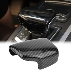 亮面黑色碳纖紋 ABS 排檔旋鈕頭 排檔頭蓋 裝飾蓋 防刮保護 汽車內飾改裝 適用 A4 S4 A5 S5 RS5, 1個
