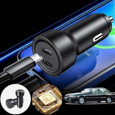 기아 포텐샤(92~02) 2.2 차량용 65W 듀얼 Type-C 초고속 충전기 블랙 1개 핸드폰 패드 노트북 충전 가능