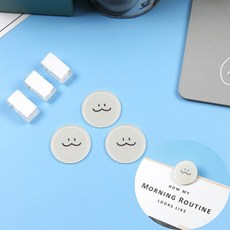 얼굴그림 원형 사진 인테리어 부착식집게 부착식 집게 흰색1P