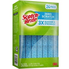 Scotch Brite 스크럽 스폰지 긁힘 없음 블루 24개 212084, Scotch-Brite 스크럽 스폰지 긁힘 없음 블루