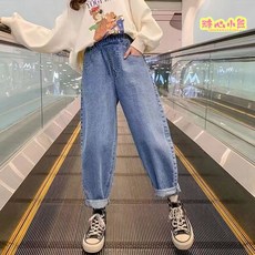 賣場新品秋季新款女大童長款女童春秋牛仔褲新款110碼-170碼兒童寬鬆長褲中大童網紅秋裝時尚外穿韓版