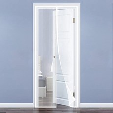 여름 모기 및 파리 곤충 버그 그물 커튼 자기 문 스크린 무거운 패브릭 스크린 전체 프레임 접착 문 스크린 메쉬, WhiteBasicType1, 프랑스