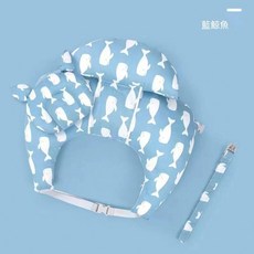 多功能寶寶U型哺乳枕 安撫枕 餵奶枕 防溢奶枕 防吐奶枕 嬰兒餵奶枕 月亮枕 孕婦墊腳枕 側睡枕, 3件套哺乳枕【藍鲸魚】, 藍鲸魚