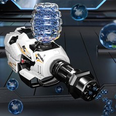 개틀링 자동 버블건 대용량 비눗방울 기계 어린이 야외놀이 파티 생일선물, 668A 화이트  배터리 + 고글 + 1000 워터 베