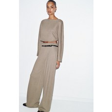 ZARA 자라 크롭 롱 슬리브 탑 - 베이지 121795