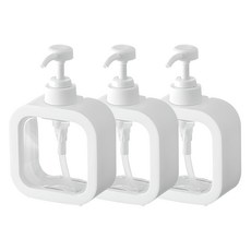 ARYKO 按壓式分裝補充瓶 300ml, 白色, 3個