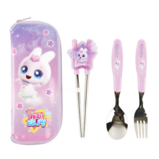 슈팅스타 캐치티니핑 알찬 교정젓가락 풀세트-깡총핑 수저세트 교정용젓가락, 1개, 퍼플