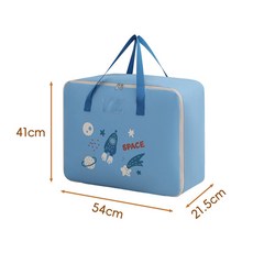 棉被收納袋兒童裝棉被褥入園行李袋, 1個, 藍色小號