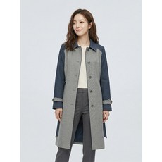 조이너스 데님 배색 미디 코트-JS23CH2002308A 1124787, 블루체크 55.