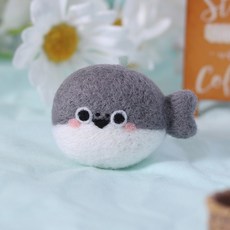 팬더 키트 바늘 키트 수제 인형 어린이 공예 펠트 없음 도매 개 DIY 양모 완제품 여성 동물 곰 초보자, 1개, Fish 01