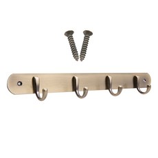 五金公園 壁掛衣架 掛鉤 板式衣架 4鉤+含安裝螺絲, 復古霧面, 1個