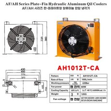 유압 오일 방열판 냉각기 공냉식 쿨러 크레인 열교환기 ah1012t-ca-220v, F. AH1012T-CA-220V