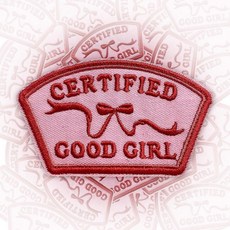 Certified Good Girl Patch 7.6cm(3인치) 재미있고 귀여운 리본 코케트 여성스러운 시대 유머 아이언 온/오프 자수 패브릭 아플리케 패치 배낭 조끼