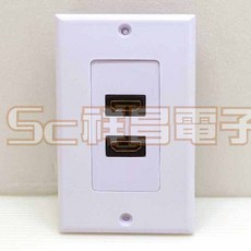 祥昌電子 HDMI 雙孔資訊面板插座含底盒, 1個