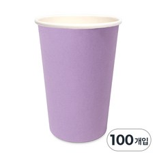 국내생산 테이크아웃 384ml(13온스) 칼라 종이컵 라벤더, 1개, 100개입
