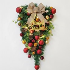 크리스마스리스 대형 풀세트 전구 르비에뜨, 1개, 레드롱