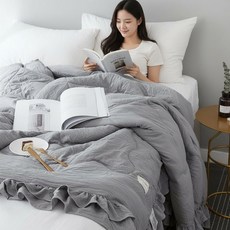 휘뚤마뚤 간절기 얇은 스윗 프릴 여름 차렵이불