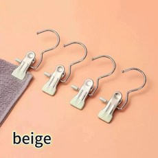 빨래집게 휴대용 옷걸이 클립 바지 양말 보관, 1개, 3. beige