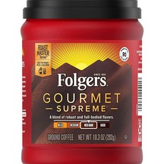 Folgers Gourmet Supreme 미디엄 다크 로스트 그라운드 커피 292g(10.5온스), 292g, 1