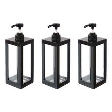 1+1+1 사각 욕실 디스펜서 모던스타일 리필용 1000ml, 블랙, 3개