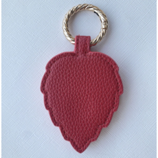 時尚磁吸帽夾 適用於太陽帽 側背包 質感皮革 簡約掛飾, 樹葉型紅色