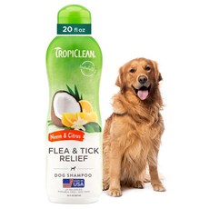 TropiClean Citrus Flea & Tick Sha TropiClean Citrus Flea & Tick Shampoo for Dogs Soothing Bite Reli, 566g, 1개, N/A