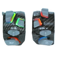 7/8 ''22mm 범용 오토바이 LED 핸들 바 스위치 헤드 라이트 경고등 회전 신호 경적 시작 킬 버튼 램프, 02 White-MTLEDKG22