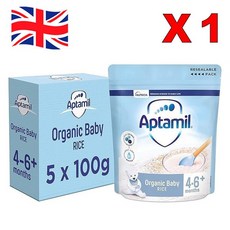 1세트 100g 5개입 압타밀 오가닉 베이비 라이스 Baby Rice Cereal 4-6+ Months, 1세트 100g 5개입 압타밀 오가닉 베이비 라이스,
