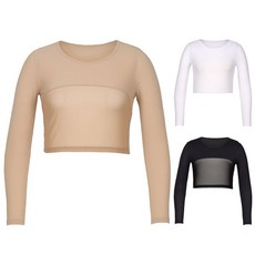 KIM YUNG J GLF 여름 냉감 기능성 하프망사 라운드넥 여성 크롭 이너티셔츠 KMLQT16