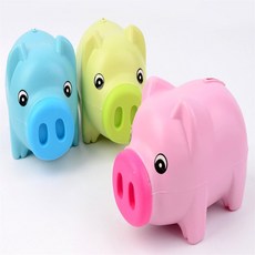 다사라공 돼지 저금통 동전보관, 1개, 블루,핑크,그린