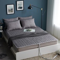 [르헤브] 샤샤 누빔 온수매트커버 싱글/1인용, 진블루, 진블루