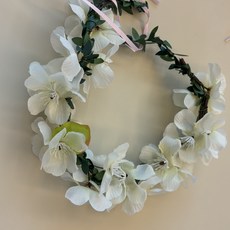 벚꽃화관 축제 브라이덜 샤워 이벤트용 화관 촬영소품, 3개, 화이트