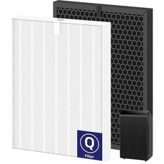 Isinlive 5510 5520 교체용 필터 Q Winix 5510 PlasmaWave Air Purifi-ers와 호환 HEPA 2개 + 먼지 꽃가루 반려동물 연기용 활, 1 HEPA + 1 Activated Carbon