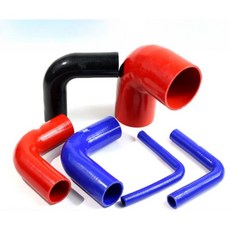자동차실리콘호스 고온저항 소프트러버 90도직각커넥터 냉각수관 레드직조 3_곡선헤드내경14mm, 1개