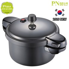 PN풍년 2026 NEW 국산 블랙펄 메가 가정용 압력솥 2인용 6인용 8인용 10인용, 블랙, 1개, 3.4L