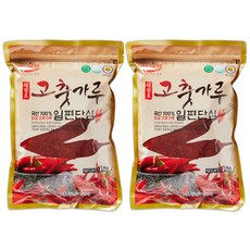 25년산 햇고추 국산 최상급 일편단심 해풍에 말린 태양초 고춧가루 일반 보통맛 / 최근제조 / 김치양념용, 1kg, 2개