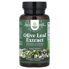 [해외직구] Natures Craft 올리브 잎 추출물 750mg 60 캡슐 보충제 단일포장, 1