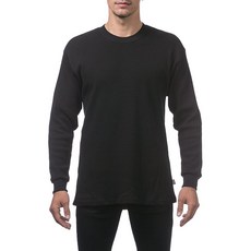 Pro Club 남성용 고중량 면 긴소매 보온 탑 블랙 5XL 헤더 그레이_154752, 5X-Large_154752