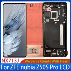 ZTE nubia Z60S Pro LCD 디스플레이용 AMOLED 프레임 터치 패널 NX725J 스크린 6.78 인치, 01 With Black Frame