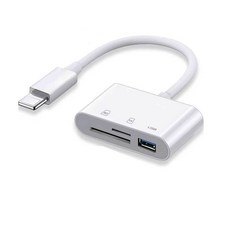 Type-c 三合一讀卡器OTG, 白色, 1個, USB-C轉接器*三合一