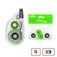 바르네 수정테이프 BCT-1158 본체 리필 각3개씩 총 6개, 1세트