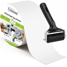 RVINGPRO 롤러가 있는 RV 루프 테이프 지붕 수리용 5.1cm x 15.2m(2인치 x 50피트) RV 테이프 캠핑카 트레일러 보트 밀봉용 방수 및 자외선 차단, RV 루프 테이프 화이트(15.2cm x 152.2m(