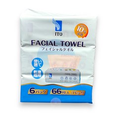 ITO 抽取式洗臉巾 66片X6包, 1個