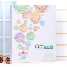 太空熊 兒童畫冊收納冊 8K/A3/A4美術作品集, 1個, 手繪圓,小號畫冊 A4 正反面可放80張