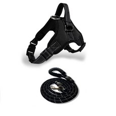 강아지용 방수 견인 Harness, 1개, 블랙 가슴 스트랩 + 블랙 스트랩