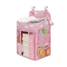 Baby Studio 嬰兒尿布收納袋 適用於嬰兒床及推車, 粉色雲,不含圖上配件, 1個